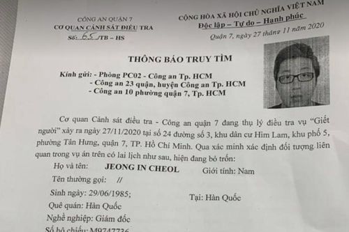Truy tìm Giám đốc Hàn Quốc liên quan thi thể không nguyên vẹn trong vali