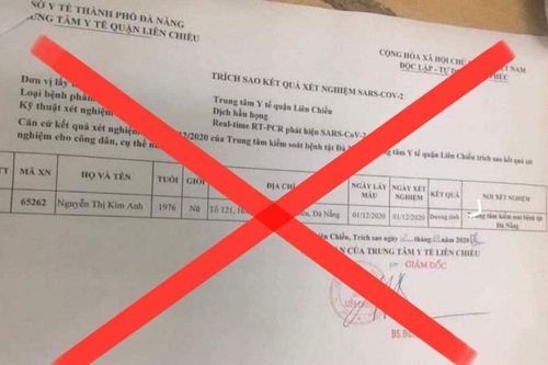 'Đà Nẵng có người dương tính với SARS-CoV-2' là tin giả