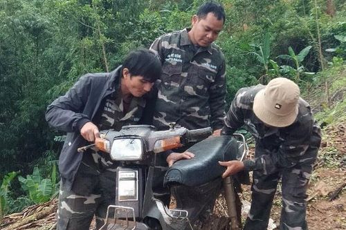 Xe cán bộ bảo vệ rừng bị đập phá