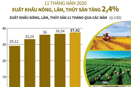 11 tháng, xuất khẩu nông-lâm-thủy sản tăng 2,4%