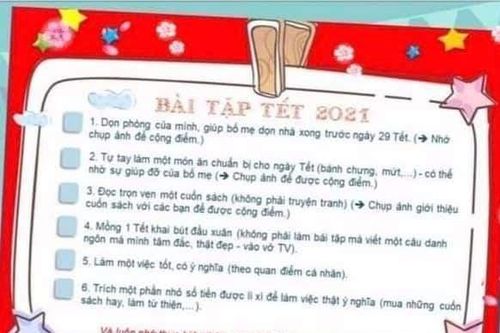 Những bài tập Tết 'kỳ lạ' khiến học sinh thích thú