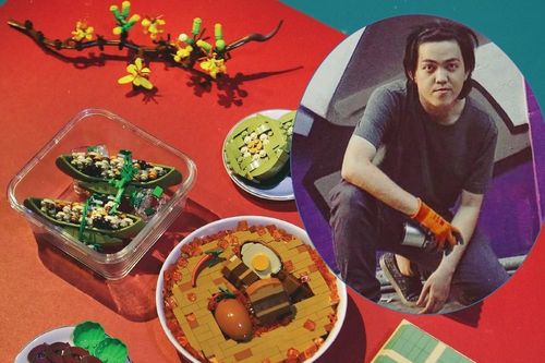 Chàng trai 9x ở TPHCM làm mâm cỗ Tết bằng Lego sống động như thật