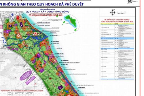 Quảng Nam thông qua quy hoạch vùng Đông và vùng liên huyện phía Đông