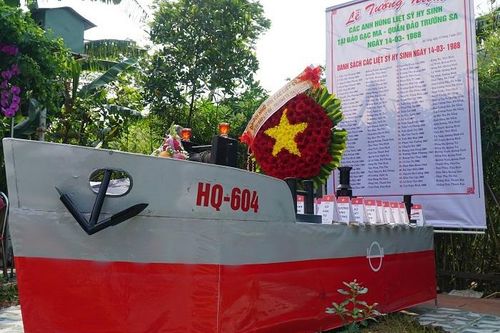 Dựng mô hình tàu HQ-604, tưởng niệm 64 liệt sĩ hy sinh bảo vệ đảo Gạc Ma