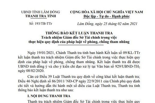 Sở Tài chính tỉnh Lâm Đồng: 11 công chức quá thời hạn chưa chuyển đổi vị trí công tác