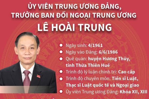 Quá trình công tác của Trưởng ban Đối ngoại TW Lê Hoài Trung