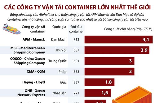 Các công ty vận tải container lớn nhất thế giới