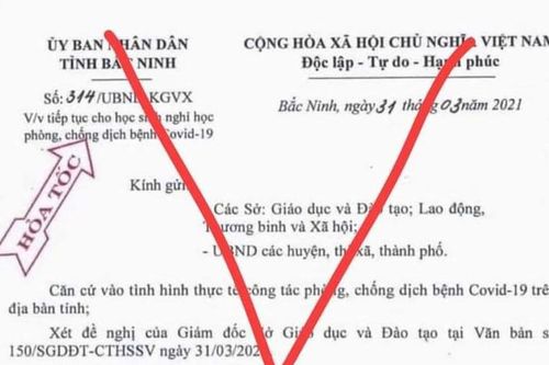 Bắc Ninh truy tìm người làm văn bản giả mạo cho học sinh nghỉ học từ ngày 1/4