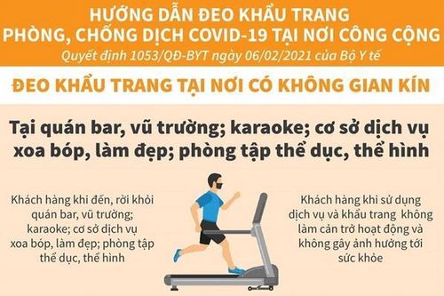 Đeo khẩu trang tại những nơi có không gian kín