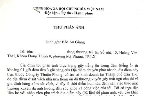 Bức xúc vì cơ sở kinh doanh gây tiếng ồn