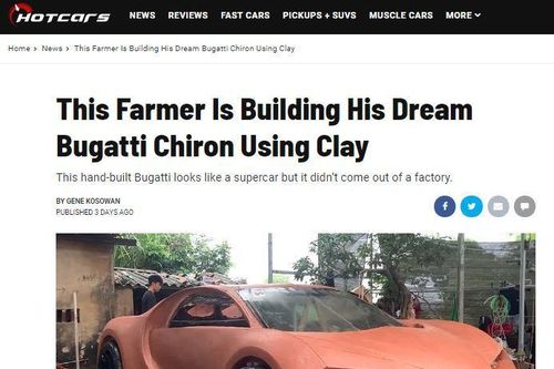 Chàng trai Việt chế Bugatti Chiron bằng đất sét gây sốt báo ngoại