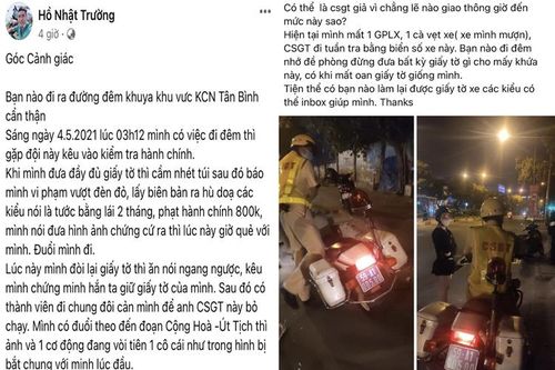 TP Hồ Chí Minh: Xác minh vụ người dân tố 'CSGT kiểm tra hành chính, giữ giấy tờ'
