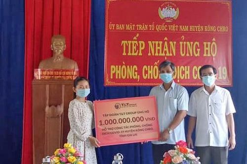 Tập đoàn T&T Group: Hỗ trợ huyện Kông Chro 1 tỷ đồng để phòng-chống dịch Covid-19