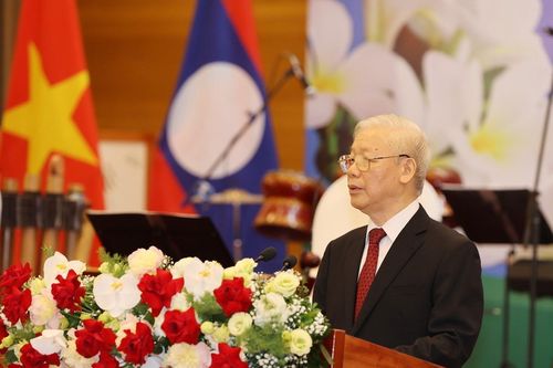 Chiêu đãi trọng thể chào mừng Tổng Bí thư, Chủ tịch nước Lào