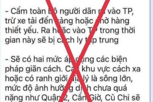 Bác bỏ tin lan truyền 'lock TP. HCM trong 10-15 ngày'