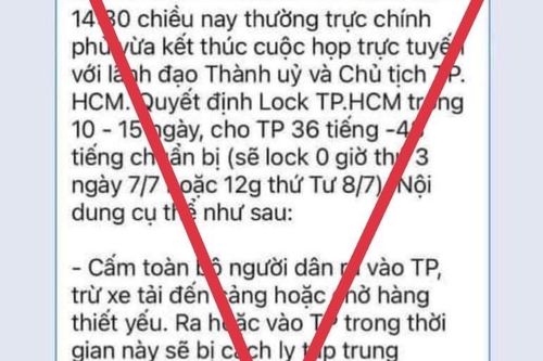 Bác bỏ tin lan truyền 'lock TP.HCM trong 10-15 ngày'