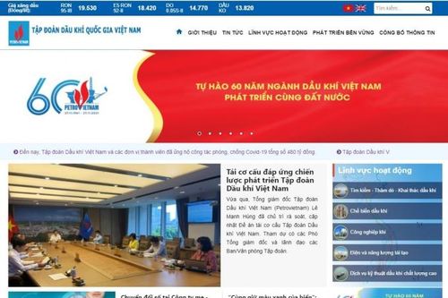 Cổng thông tin điện tử Tập đoàn Dầu khí Việt Nam ra mắt giao diện mới