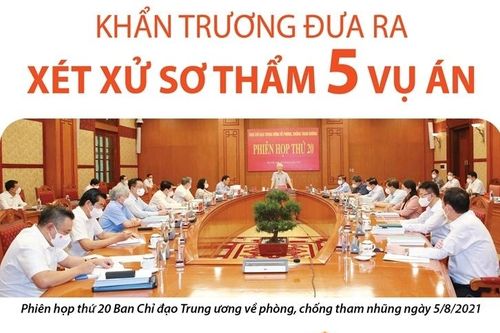 Khẩn trương đưa ra xét xử sơ thẩm 5 vụ án