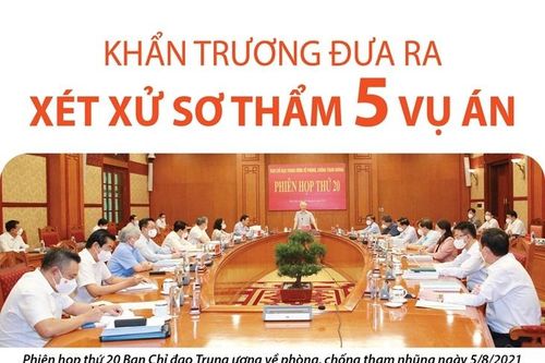 Khẩn trương đưa ra xét xử sơ thẩm 5 vụ án
