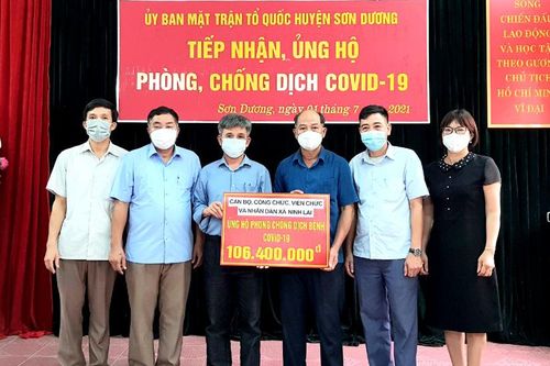 Tấm lòng người Sơn Dương ủng hộ Quỹ Vaccine
