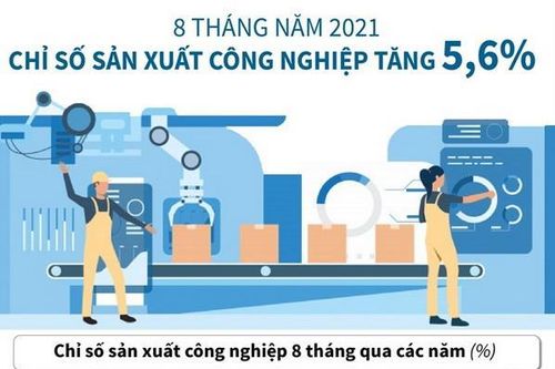 Chỉ số sản xuất công nghiệp tăng 5,6% trong 8 tháng