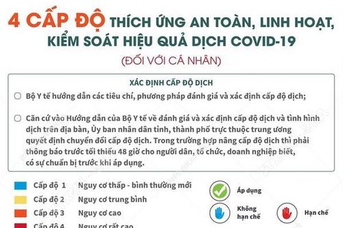 Bốn cấp độ 'thích ứng an toàn' với dịch COVID-19