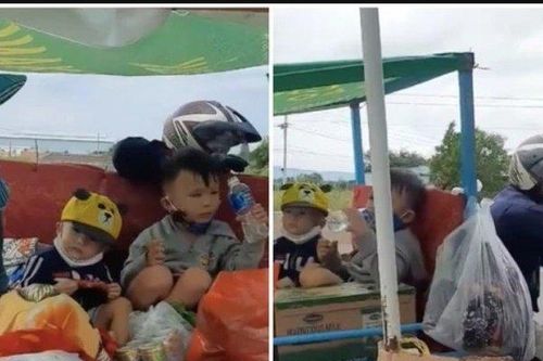 Clip: Chồng chở vợ con trên xe ba gác vượt gần 2000km về quê Thái Bình