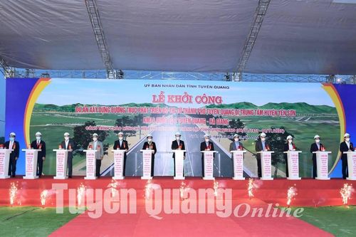 Khởi công đường phát triển đô thị từ thành phố Tuyên Quang đi trung tâm huyện Yên Sơn