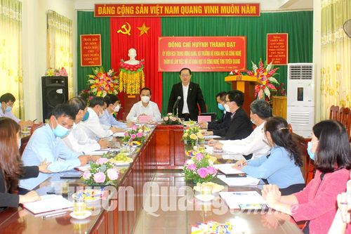Bộ trưởng Bộ Khoa học và Công nghệ thăm và làm việc tại Sở Khoa học và Công nghệ