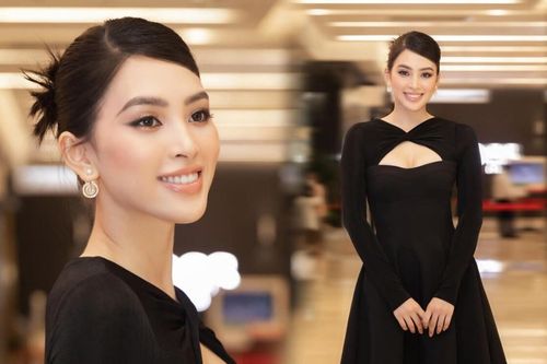 Tiểu Vy diện nguyên cây đen kín như bưng, fan vẫn trầm trồ với một khoảng hở lịm tim