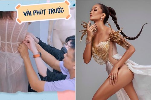 Hậu trường thử đầm mỏng như lá lúa: H'hen Niê tăng 5kg, NTK Đỗ Long muốn 'té xỉu'