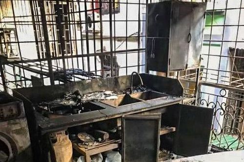Hiện trường vụ hỏa hoạn ở khu tập thể Thành Công