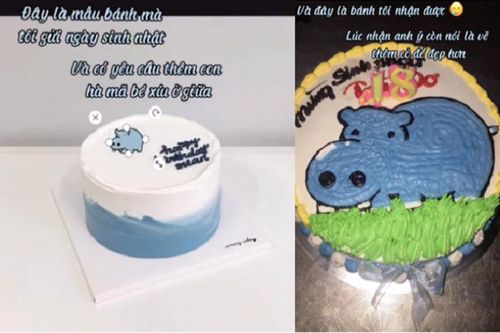 Đặt bánh sinh nhật hình hà mã, thanh niên nhận hàng muốn 'gục ngã'