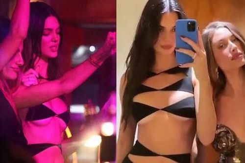 Kendall Jenner mặc như không hở gần hết thân trên dự đám cưới bạn thân