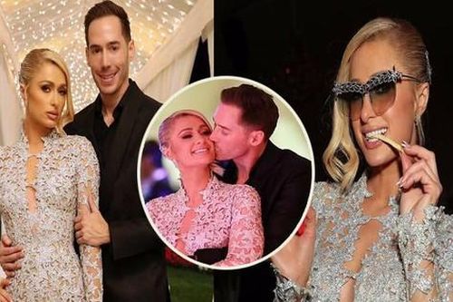 Paris Hilton diện đầm xuyên thấu táo bạo, ngọt ngào với ông xã tại tiệc khép lại đám cưới