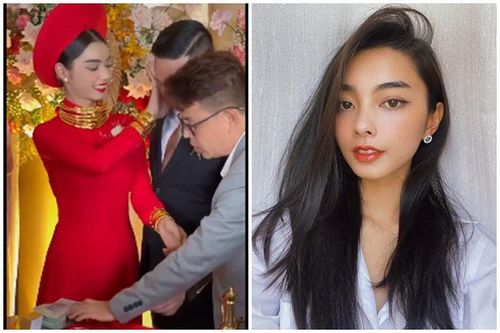 Mang 'gánh nặng' ngày cưới, cô dâu đeo đầy vàng lộ danh tính