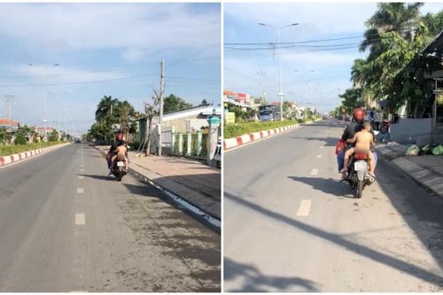 Clip mẹ chở con trai không mặc gì đi trên đường khiến dân tình xôn xao tranh cãi