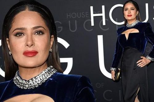 'Bom gợi cảm' Salma Hayek mặc xẻ ngực 'nhức mắt' tại sự kiện