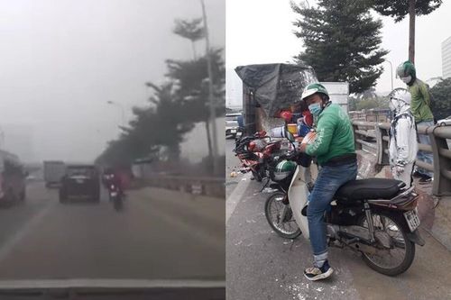 Nam thanh niên phi như bay đâm thẳng vào ô tô chở sơn, cảnh cô gái trắng xóa tại hiện trường gây chú ý