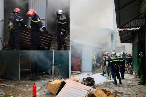 Hà Nội: Cháy kho chứa điều hòa ở chợ Đại Kim