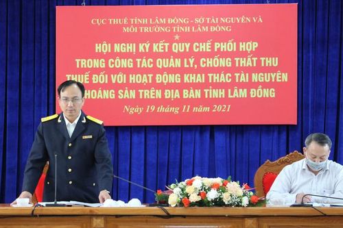 Ký kết Quy chế phối hợp trong công tác quản lý, chống thất thu thuế đối với hoạt động khai thác tài nguyên khoáng sản
