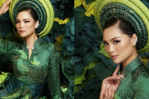 Vân Anh tỏa sắc trong trang phục thổ cẩm tại chung kết Miss Earth 2021
