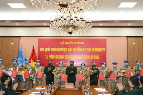 12 sĩ quan được Chủ tịch nước cử tham gia gìn giữ hòa bình Liên Hợp quốc