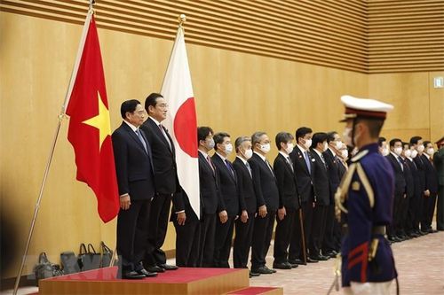 Lễ đón Thủ tướng Phạm Minh Chính thăm chính thức Nhật Bản