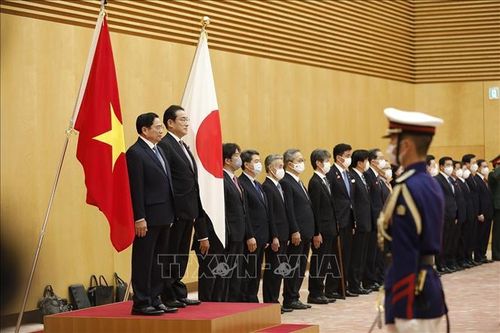Lễ đón trọng thể Thủ tướng Phạm Minh Chính thăm chính thức Nhật Bản