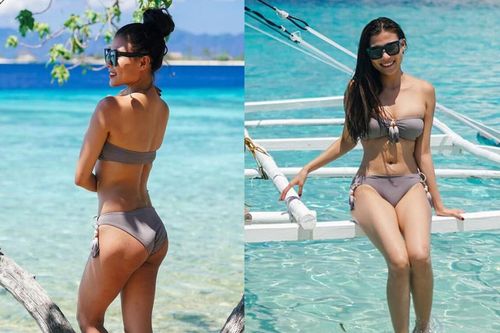 Thúy Diễm khoe trọn body, bác bỏ tin đồn mang thai