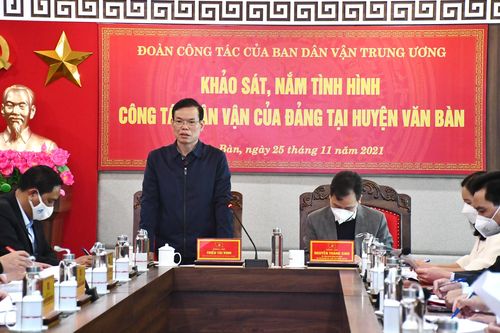 Khảo sát, nắm tình hình công tác dân vận của Đảng tại huyện Văn Bàn