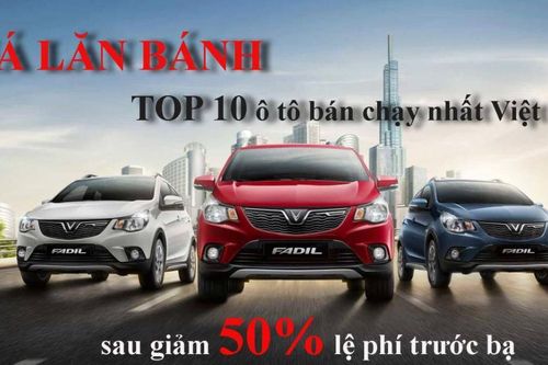 Giá lăn bánh 10 ô tô bán chạy nhất Việt Nam sau khi giảm 50% phí trước bạ