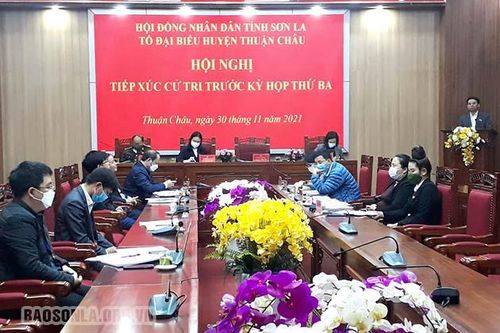 Tổ đại biểu HĐND tỉnh tiếp xúc cử tri trước Kỳ họp thứ ba tại huyện Thuận Châu