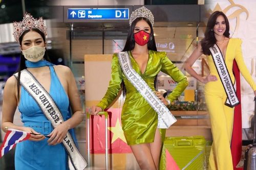 Thời trang lên đường của các đại diện Miss Universe: Kim Duyên nổi bần bật với màu xanh hi vọng